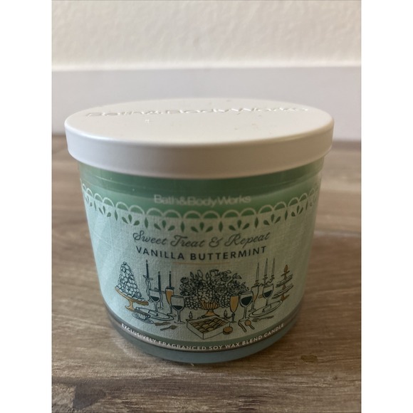 Bath & Body Works Other - BATH & BODY WORKS 3 WICK 14.5oz CANDLE NEW‎ Vanilla Buttermint